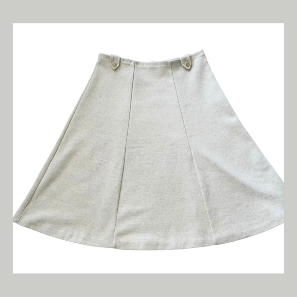 Cream Midi A-Line Skirt
